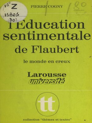 cover image of L'éducation sentimentale, de Flaubert